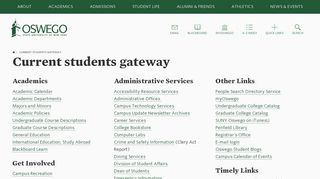 Current students gateway | SUNY Oswego