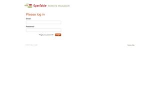 Remote Manager: Login - OpenTable