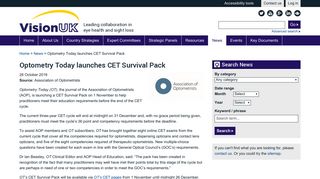 Optometry Today launches CET Survival Pack - VISION UK