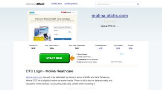 Molina.otchs.com website. OTC Login - Molina Healthcare.