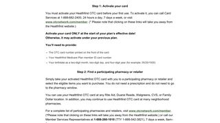 How to Activate and Use Your OTC Card - Healthfirst