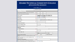 OTC - Application for Admissions - Ozarks Technical Community College