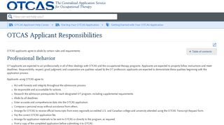 OTCAS Applicant Responsibilities - Liaison International
