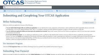 Submitting and Completing Your OTCAS Application - Liaison