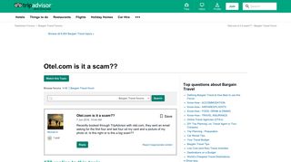 Otel.com is it a scam?? - Bargain Travel Forum - TripAdvisor