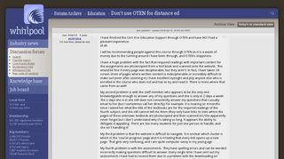 Don't use OTEN for distance ed - Education - Whirlpool Forums