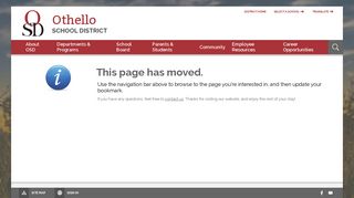 Error 404 - Page Not Found - Othello School District