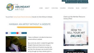 Hannah: An Artist Without A Website - Online Marketing for Artists -