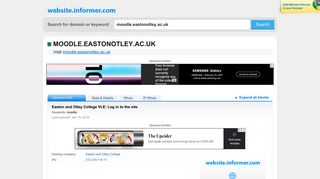 moodle.eastonotley.ac.uk at WI. Easton and Otley College VLE: Log in ...