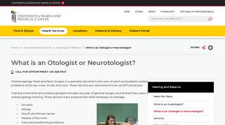 What is an Otologist or Neurotologist? | University of Maryland Medical ...