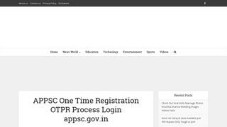 APPSC One Time Registration OTPR Process Login appsc.gov.in »