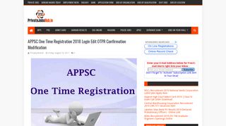 APPSC One Time Registration 2018 Login Edit OTPR Confirmation ...