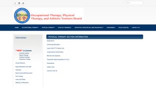Physical Therapy Section - OTPTAT - Ohio.gov