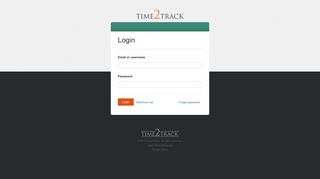 Login - Time to Track - Time2Track