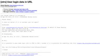 [otrs] User login data in URL - Lists