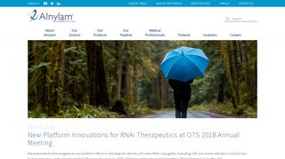 New Platform Innovations for RNAi Therapeutics at OTS 2018 Annual ...