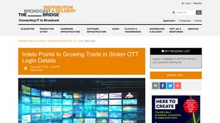Irdeto Points to Growing Trade in Stolen OTT Login Details - The ...