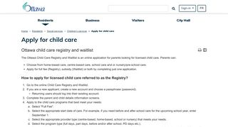 Apply for child care | City of Ottawa