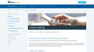 Accounts & Billing - Business - Billing - Online Billing - Hydro Ottawa