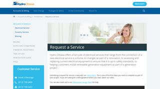 Accounts & Billing - Residential - Request a Service - Hydro Ottawa