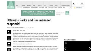 Ottawa's Parks and Rec manager responds! | Ottawa Citizen