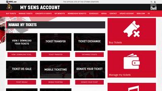 My Sens Account - Manage My Tickets | Ottawa Senators - NHL.com