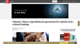 Ontario, Ottawa sign bilateral agreement for opioid crisis-related ...