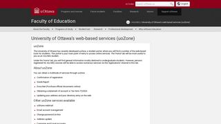University of Ottawa's web-based services (uoZone) | Faculty of ...