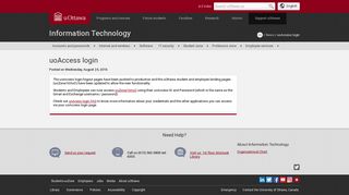 uoAccess login | Information Technology | University of Ottawa
