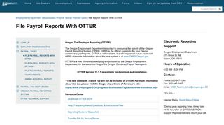 State of Oregon: Payroll Taxes - File Payroll Reports With OTTER