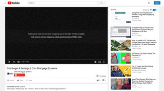 Otto Login & Settings || Otto Mortgage Systems - YouTube