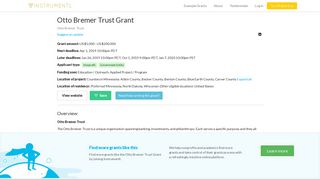 Otto Bremer Trust Grant | Instrumentl (Learn More)