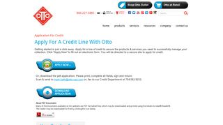 Application For Credit | Otto Environmental Systems North America, Inc.