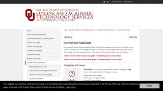 Canvas for Students - The University of Oklahoma