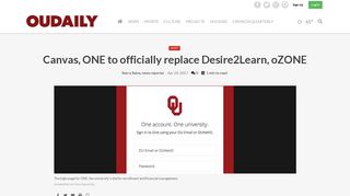 Canvas, ONE to officially replace Desire2Learn, oZONE - OU Daily