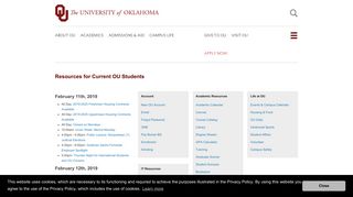 Current Students - University of Oklahoma