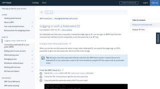 Logging in with a federated ID - IBM Cloud