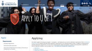 Applying | University of Toronto - future.utoronto.ca