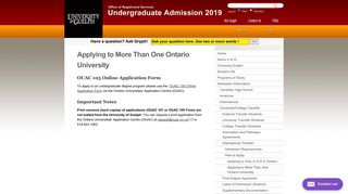 Applying to More Than One Ontario University | Undergraduate ...