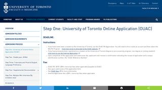 Step One: University of Toronto Online Application (OUAC) | PA ...