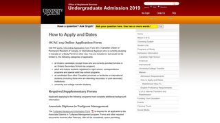 How to Apply and Dates | Undergraduate Admission 2019 | University ...