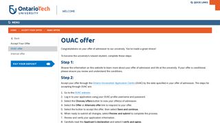 OUAC offer | Welcome - University of Ontario Institute of Technology