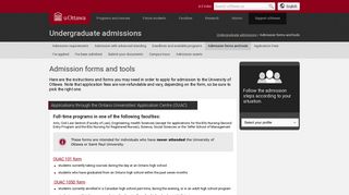 Admission forms and tools | Undergraduate admissions | University of ...