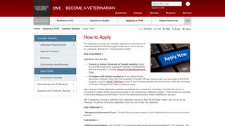 Apply Online - OVC Recruitment - Ontario Veterinary College