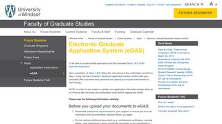 Electronic Graduate Application System (eGAS) | Faculty of Graduate ...