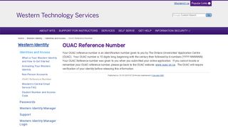 OUAC Reference Number - Western Technology Services - Western ...