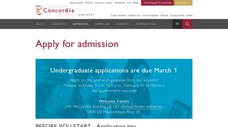 Apply now - Concordia University