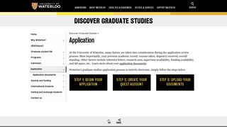 Application | Discover Graduate Studies | University of Waterloo
