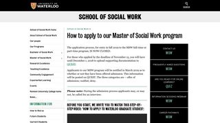 How to apply to our Master of Social Work program | School of Social ...