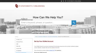 University of Oklahoma | Set Up Your OUNet Account